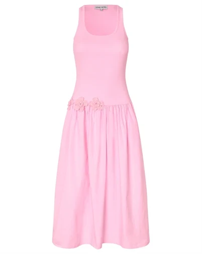 Stine Goya - Casual Tank Midi Kjole - Cherry Blossom
